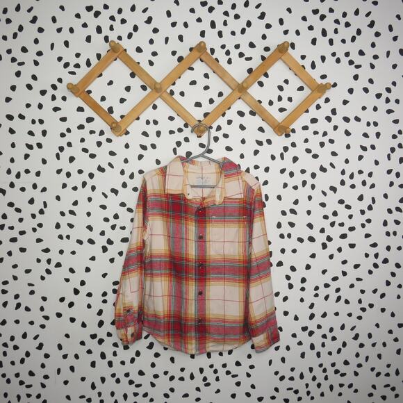 Cat & Jack Other - Cat & Jack Red Plaid Flannel Button Up Boys Long Sleeve Shirt